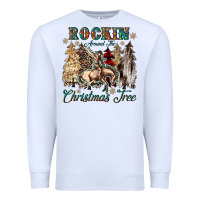 White rockin around the christmas tree Premium Sweatshirt - CowGirlArtShop