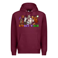 Burgundy spooky vibes sports ghosts Premium Hoodie - CowGirlArtShop