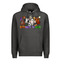 Charcoal Heather spooky vibes sports ghosts Premium Hoodie - CowGirlArtShop