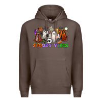 Coffee spooky vibes sports ghosts Premium Hoodie - CowGirlArtShop
