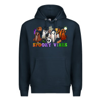 Navy spooky vibes sports ghosts Premium Hoodie - CowGirlArtShop