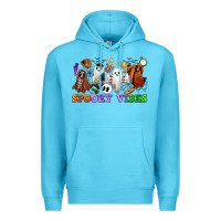 Ocean Blue spooky vibes sports ghosts Premium Hoodie - CowGirlArtShop
