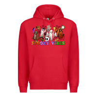 Red spooky vibes sports ghosts Premium Hoodie - CowGirlArtShop