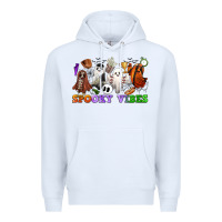 White spooky vibes sports ghosts Premium Hoodie - CowGirlArtShop