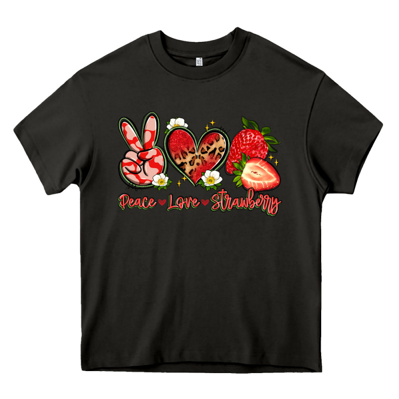 Peace Love Strawberry Heavy Core Tee by Artiststas | Teevron