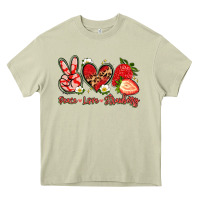 Mossy peace love strawberry Heavy Core Tee - Artiststas