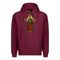 Burgundy our lady of guadalupe cros Premium Hoodie - JahusDesignShop