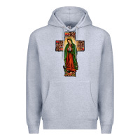 Heather Grey our lady of guadalupe cros Premium Hoodie - JahusDesignShop