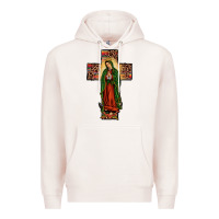 Pale Pink our lady of guadalupe cros Premium Hoodie - JahusDesignShop
