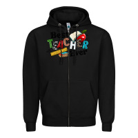 Black best teacher ever Zipper Hoodie - NancyCooperArtShop