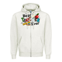 Oatmeal Heather best teacher ever Zipper Hoodie - NancyCooperArtShop
