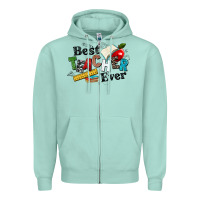 Seafoam best teacher ever Zipper Hoodie - NancyCooperArtShop