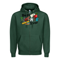 Sports Green best teacher ever Zipper Hoodie - NancyCooperArtShop