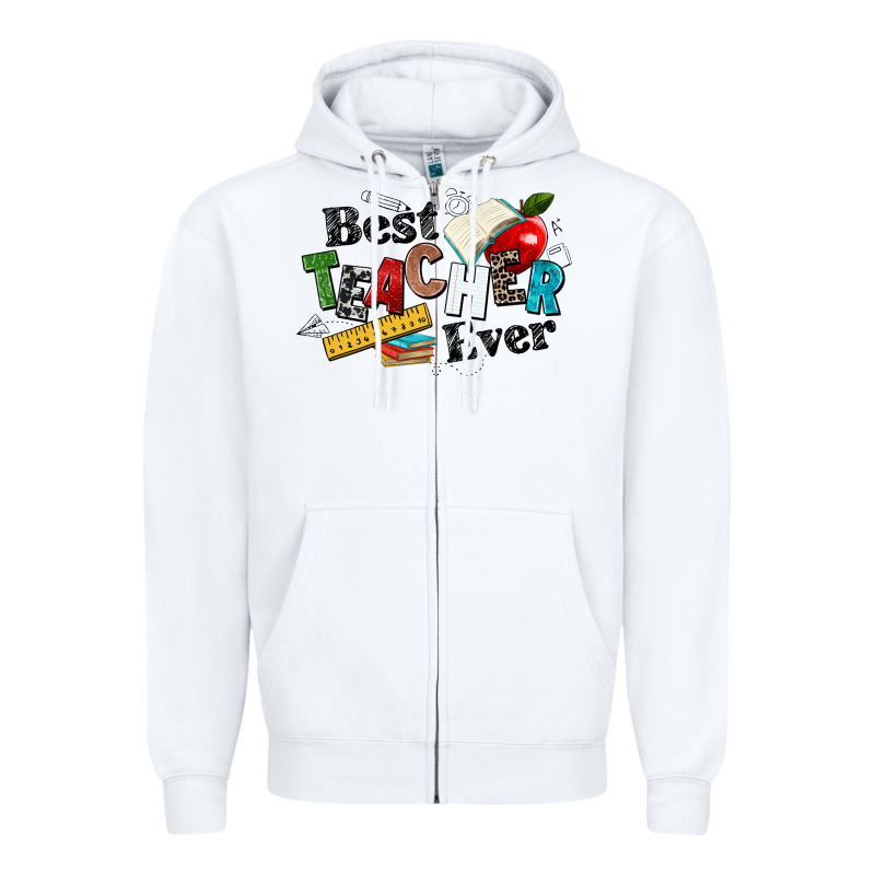 Best Teacher Ever Zipper Hoodie by NancyCooperArtShop | Teevron