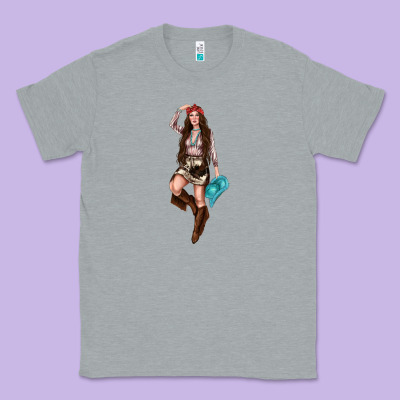Western Cowgirl Classic Tee Designed By Nancycooperartshop
