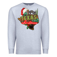 Heather Grey texas christmas Premium Sweatshirt - CowGirlArtShop