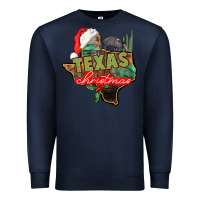Navy texas christmas Premium Sweatshirt - CowGirlArtShop