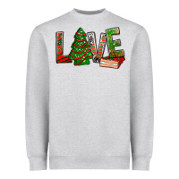 Heather Grey Love Christmas tree cake Heavyweight Sweatshirt - NancyCooperArtShop