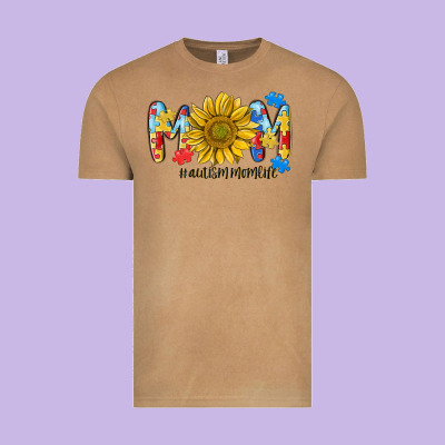 Autism Mom Life Sunflower Vintage Tee Designed By Maliassmallbusiness