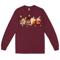 Burgundy christmas coffee Long Sleeve Tee - MaliasSmallBusiness