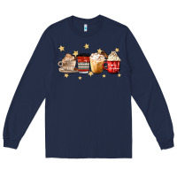 Navy christmas coffee Long Sleeve Tee - MaliasSmallBusiness