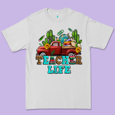 Teacher Life Western Truck And Books Premium Tee Designed By Adodesignshop