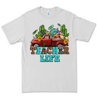 Dove Grey teacher life western truck and books Premium Tee - AdoDesignShop