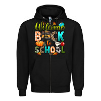 Black welcome back to school fall Zipper Hoodie - texasbilliewilder