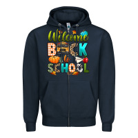Navy welcome back to school fall Zipper Hoodie - texasbilliewilder
