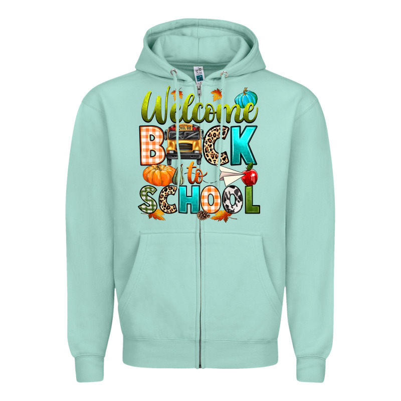 Welcome Back To School Fall Zipper Hoodie by texasbilliewilder | Teevron