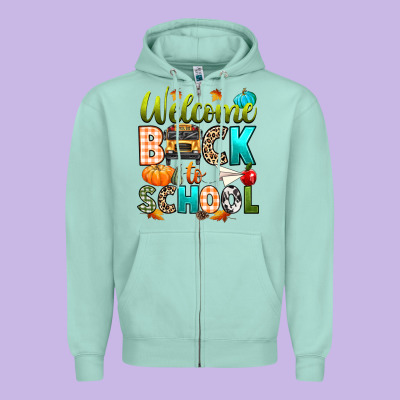 Welcome Back To School Fall Zipper Hoodie Designed By Texasbilliewilder