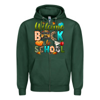 Sports Green welcome back to school fall Zipper Hoodie - texasbilliewilder