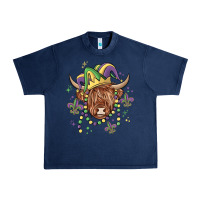 Navy mardi gras cow Urban Heavy Tee - MaliasSmallBusiness