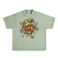 Oil Green mardi gras cow Urban Heavy Tee - MaliasSmallBusiness