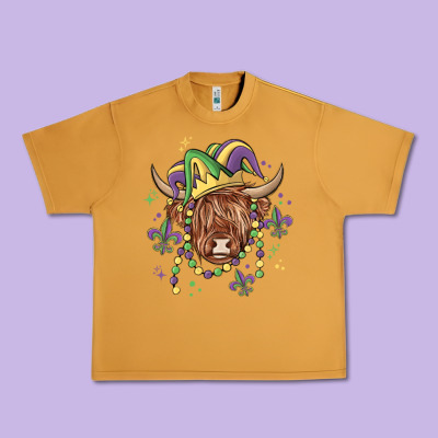 Mardi Gras Cow Urban Heavy Tee Designed By Maliassmallbusiness