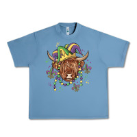 Pebble Blue mardi gras cow Urban Heavy Tee - MaliasSmallBusiness