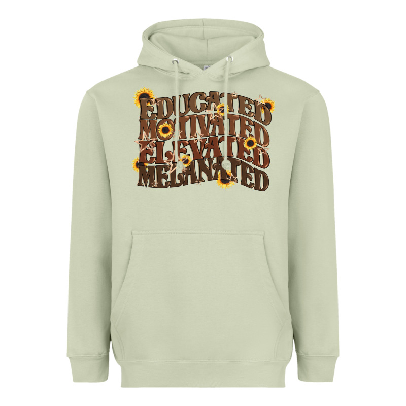 Educated Motivated Elevated Melanated Juneteenth Heavyweight Hoodie by CowGirlArtShop | Teevron