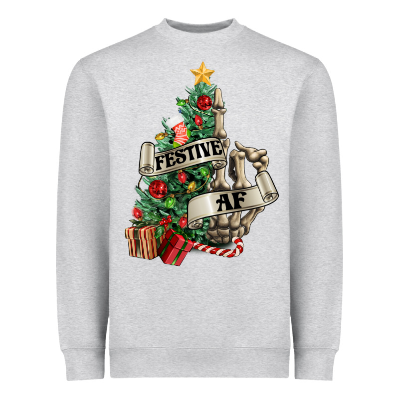 Festive Af Christmas Middle Finger Heavyweight Sweatshirt by NancyCooperArtShop | Teevron
