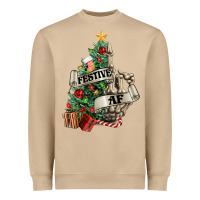 Mushroom Festive af Christmas middle finger Heavyweight Sweatshirt - NancyCooperArtShop