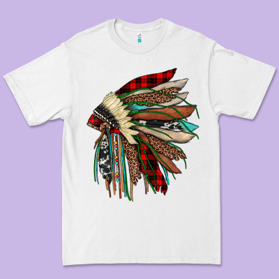 Christmas Indian Headdress Premium Tee Designed By Jahusdesignshop