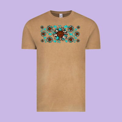 Cowhide Leopard Sunflower Gemstone Vintage Tee Designed By Jahusdesignshop