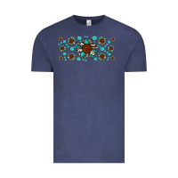 Vintage Denim cowhide leopard sunflower gemstone Vintage Tee - JahusDesignShop
