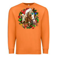 Carrot horse christmas wreath Premium Sweatshirt - CowGirlArtShop