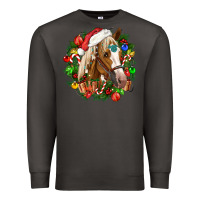 Smoke horse christmas wreath Premium Sweatshirt - CowGirlArtShop