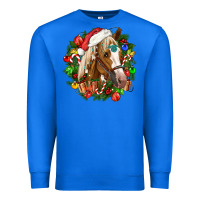 True Royal horse christmas wreath Premium Sweatshirt - CowGirlArtShop