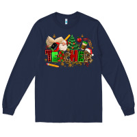 Navy christmas  teacher Long Sleeve Tee - MaliasSmallBusiness