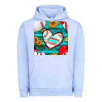 Pigment Grape Ice baseball hearts and sunflowers with turquoise gemstone seamless patter Urban Hoodie - BundleAndBundleShop