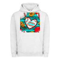 Pigment Lunar Rock baseball hearts and sunflowers with turquoise gemstone seamless patter Urban Hoodie - BundleAndBundleShop