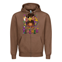 Chestnut mardi gras teacher afro messy bun Zipper Hoodie - texasbilliewilder