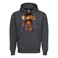 Smoke mardi gras teacher afro messy bun Zipper Hoodie - texasbilliewilder
